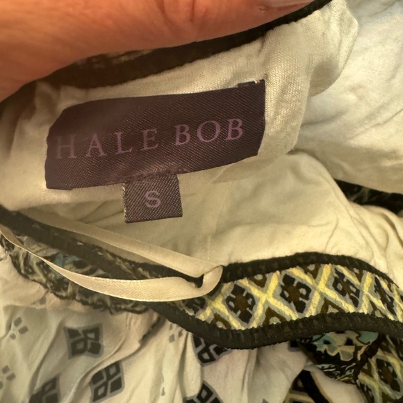 HALE BOB strapless side slit maxi dress, small, white black and teal - Picture 3 of 3